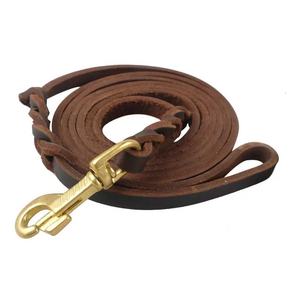 Genuine Leather Dog Leash Dogs Long Leashes Braided Pet Walking Training Leads Brown Black Colors For Medium Large Pet C251031