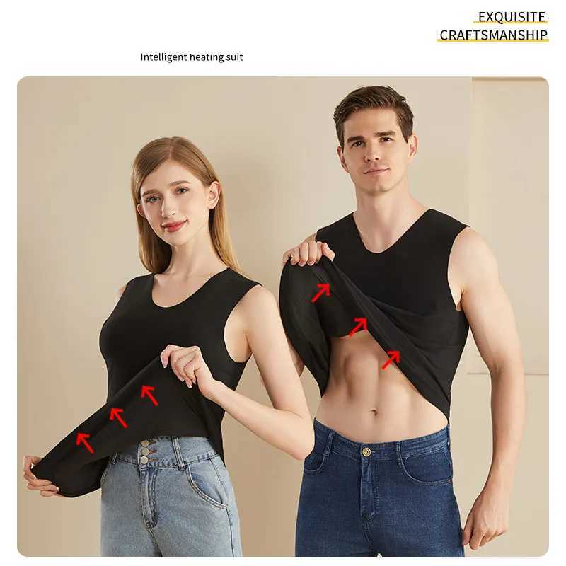 New Mens Winter 3Zone Intelligent Heating Vest Slim Fit Fashion Versatile Casual Warm and Heated Sleeveless Top No Power Bank H251017