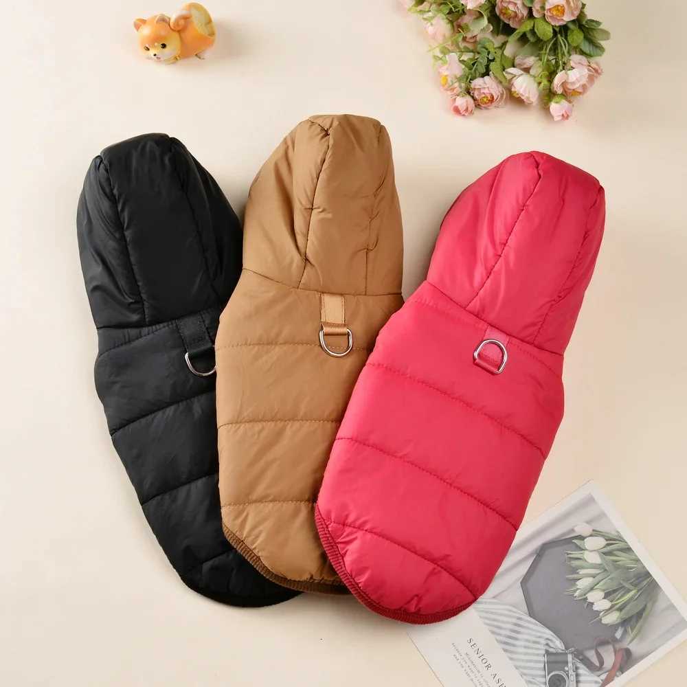 Winter Pet Jacket Warm Thicken Fleece Puppy Clothes Hooded Waterproof Coat For Small Dogs Cats French Bulldog Chihuahua OverallsW251017