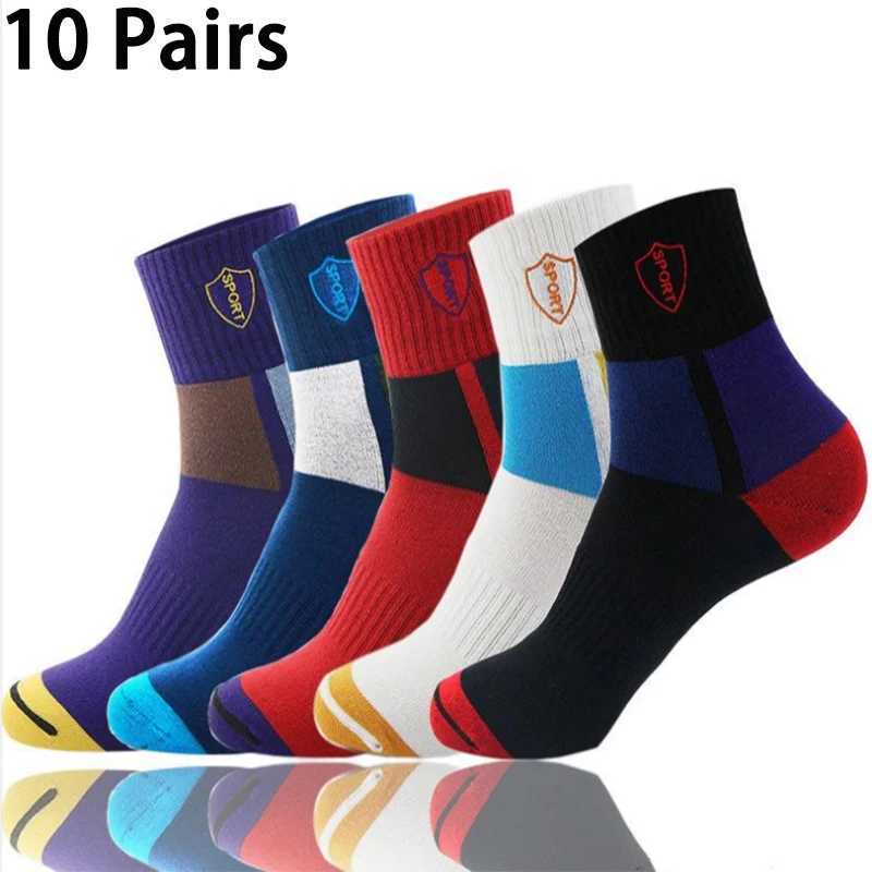 10 Pairs Mens Antiodor Sweat Socks Midcalf Sports Socks Spring Summer Four Seasons Fall and Winter Cotton Business MENS C251017