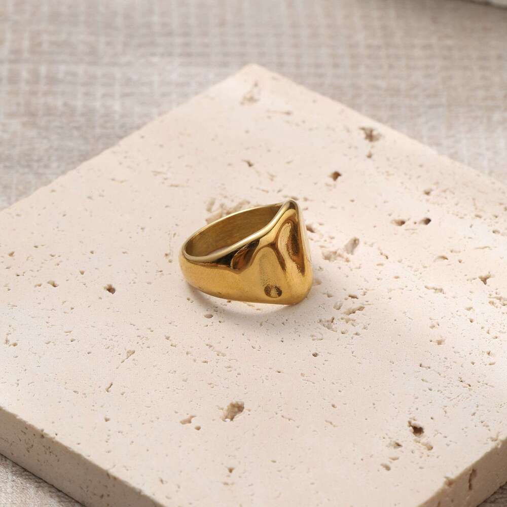 Stainless Steel Ins Style Trendy Design Irregular Geometric Line Hollow Fashion Open Ring
