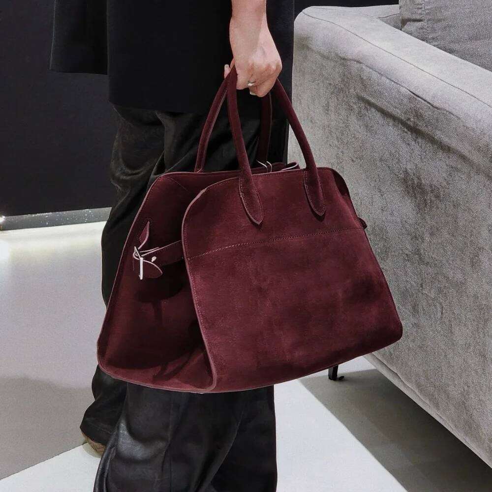 High Quality Autumn Winter New Matte Suede Tote Large Capacity Commuter Casual Portable Shoulder Genuine Leather Women s Bag