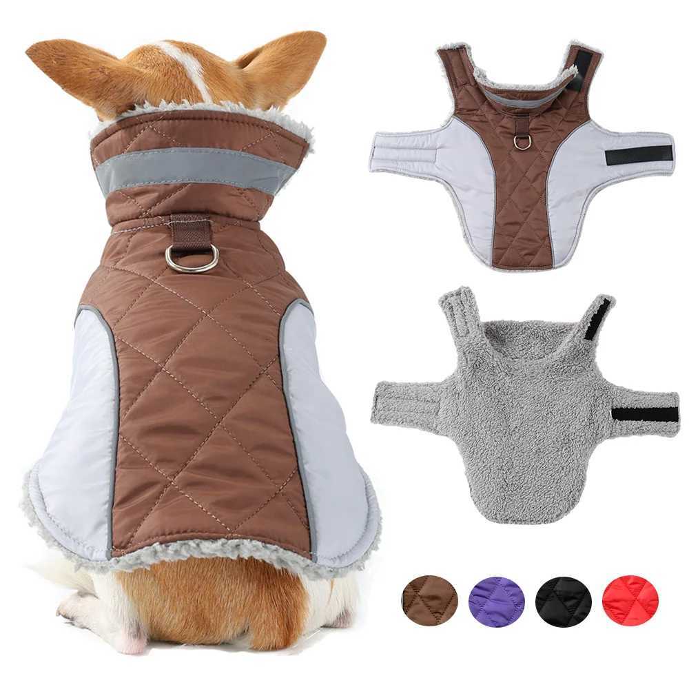 Fleece Pet Vest Coat With Dring Plaid Dog Clothes For Small Medium Pets Warm High Neck Dogs Parka For Winter Yorkshire OutfitsW251017
