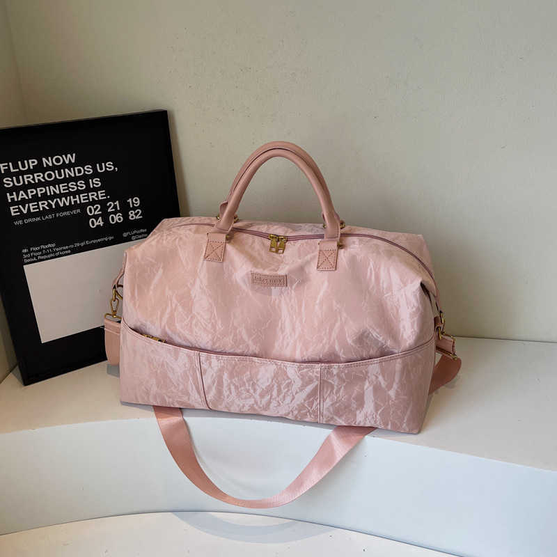 2025 New Simple Multifunctional Storage Travel Handbag for Girls Large Capacity Carry-on Luggage Bag 250415