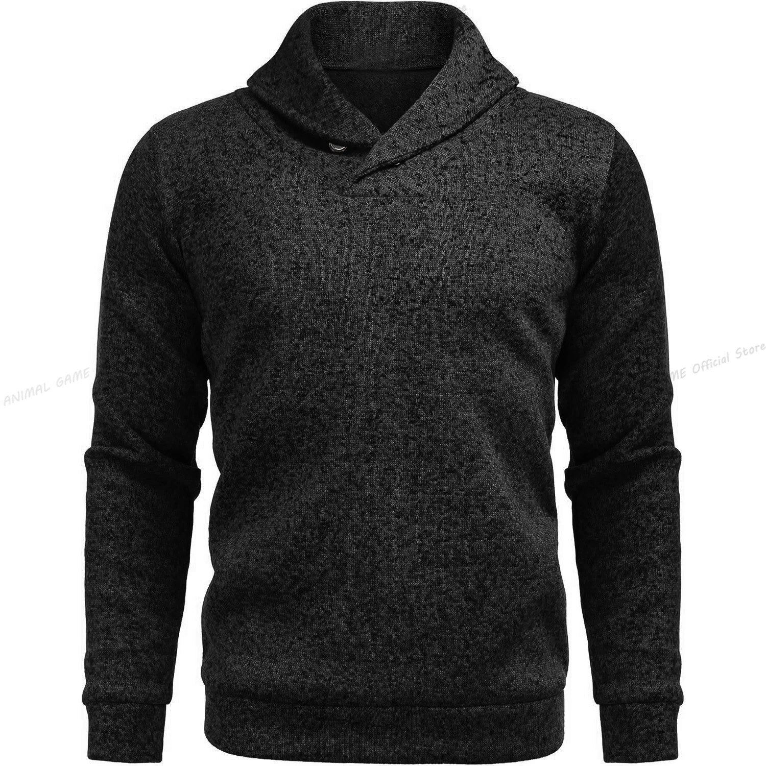 Autumn Long Sleeve Turtleneck Sweatshirts Button Solid Color Pullover Men Winer Breathable Sweaters Lapel Oversize Sweater 251017
