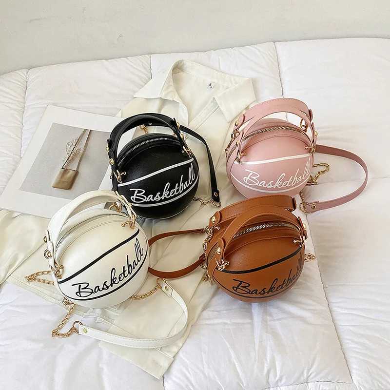 Fashion Personality Female Leather Pink Basketball Bag Ball Purses For Teenagers Women Shoulder Bags Crossbody Chain Hand Bags Z251017