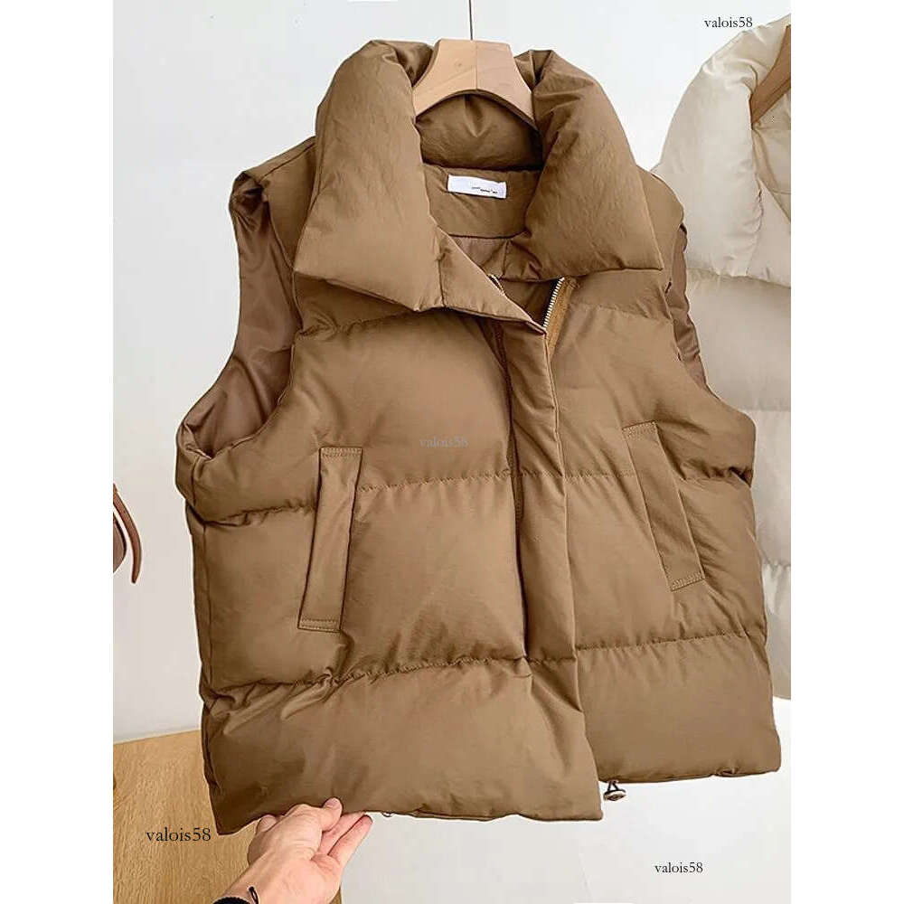 Women s Down Parkas ITOOLIN Women Casual Loose Thicken Jacket Coat Mock Neck Zipper Up Solid Warm Vest Puffer Jackets 2023 Autumn Winter 230920