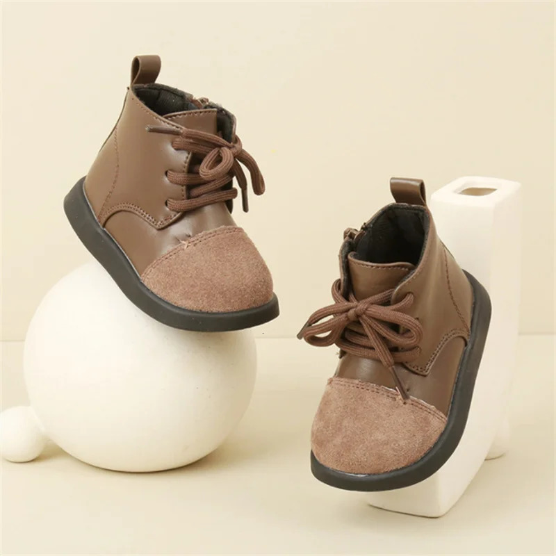 Spring Baby Shoes Leather Toddler Boys Ankle Boots Rubber Sole Infant Shoes Fashion Little Girls Boots 1525 251015