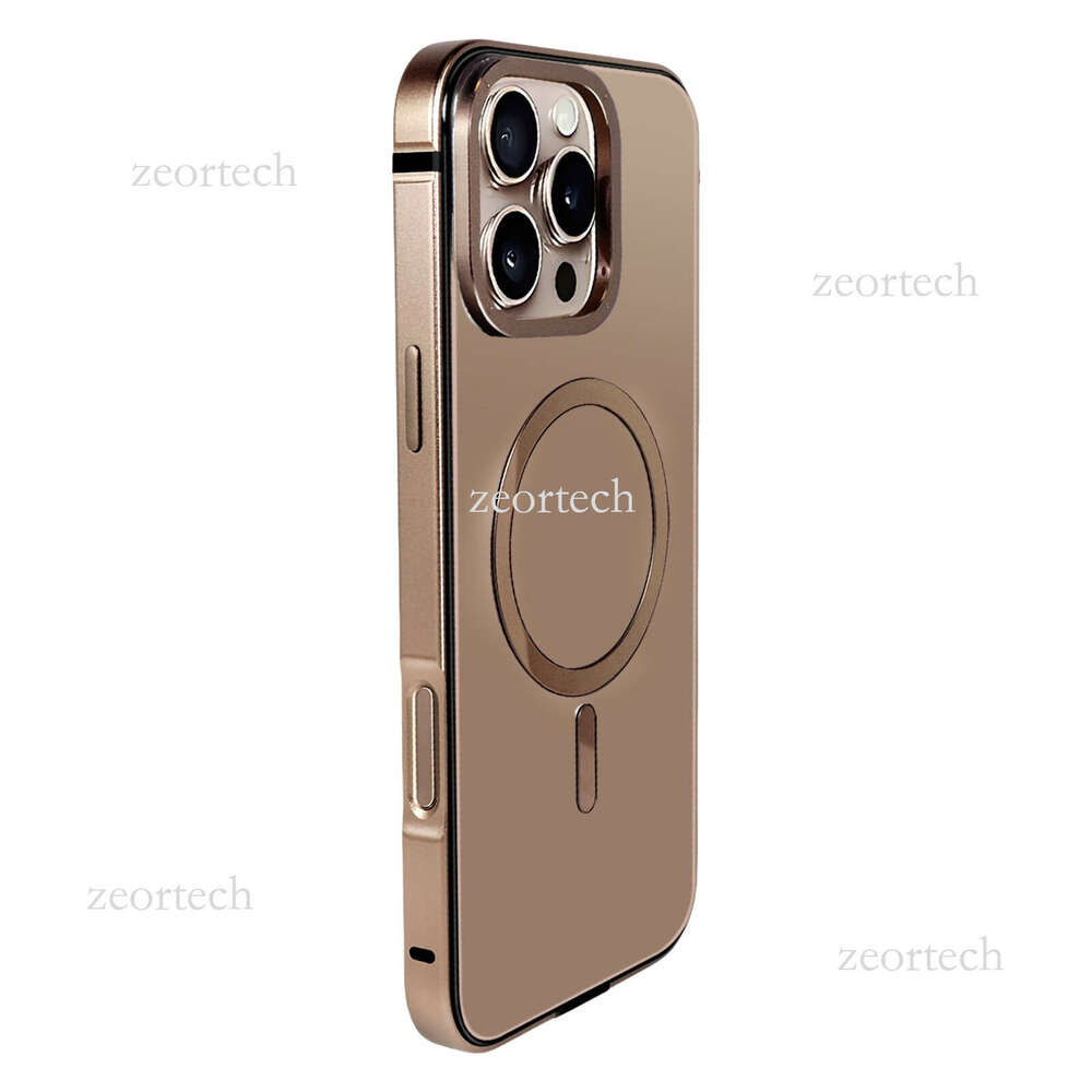 Compatible iPhone 16 Pro Max Original Color Phone Case with Metal Frame, Composite Back Panel, Magnetic Suction, and Shockproof Protection