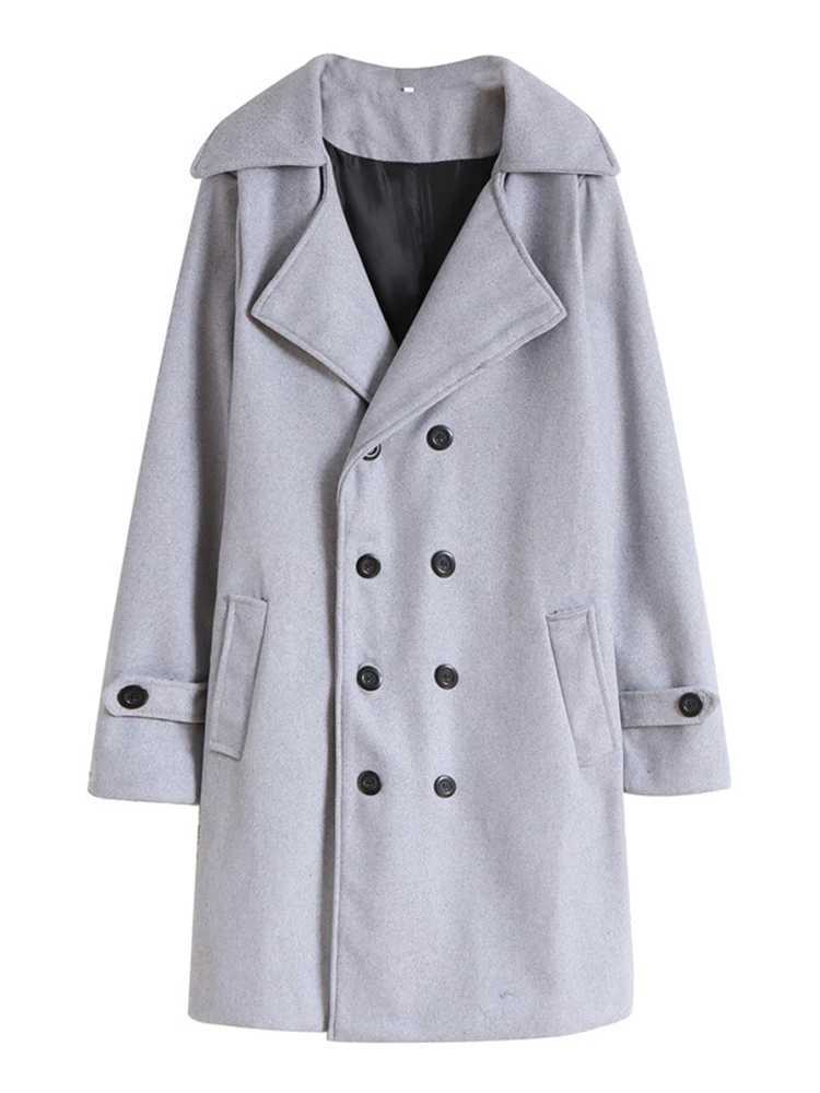 2025 Autumn Stylish Mens Long Jackets Solid Color Woolen Coats For Men Winter Outdoor Casual Doublebreasted Lapel Jacket Coat J251017