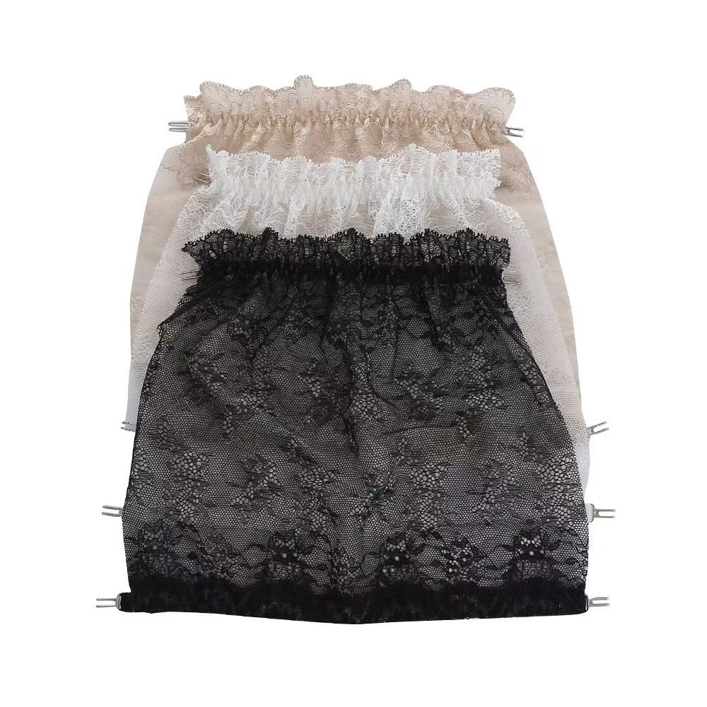 3PCS Lace Cleavage Cover Up Women Camisole Elastic Band Easy Clip-On Camisole Bras Insert Wrapped Chest Protection Covering Tube Top