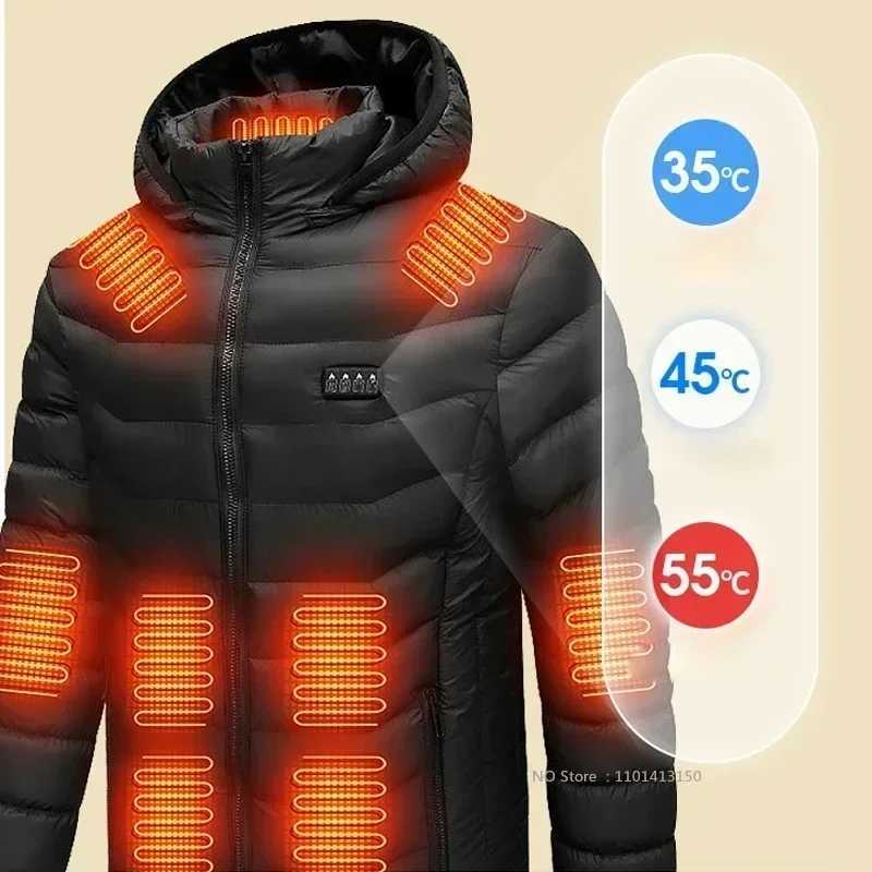 USB Heating Jackets Men Winter Warm Heated Parkas 23 Zones Electric Heated Jackets Waterproof Warm Jacket Coat Plus Size shsl H251017