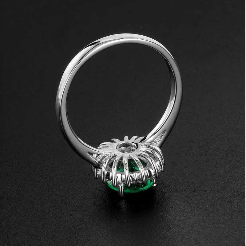 Sparkling Fashion Jewelry Cute Princess Pure 100% Sterling Sier Emerald CZ Dia Gemstones Girl's Women Wedding Band Ring Gift