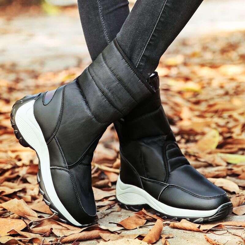 HZCL New High-Top Cotton With Suede Warm Women Shoes And Long-Barreled Snow Boots In Winter