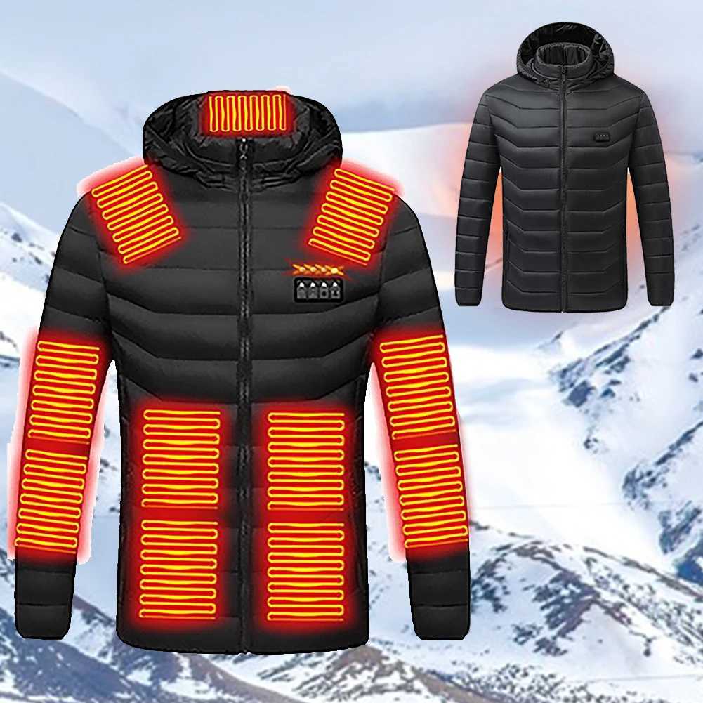 21 Areas Heated Jacket Men USB Electric Heating Jacket Winter Motorcycle Jacket Cycling Ski Thermal Clothing for Outdoor L4XL H251017