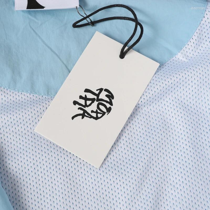 Men's Trench Coats 2025Fall Mertra Coat Sky Blue Loose Casual Embroidery Sports Jacket Couples Street Trend Sweatshirts