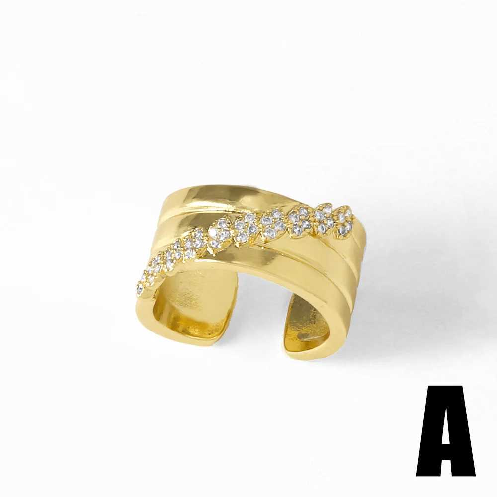 OCESRIO Trendy Mini White Crystal Crossover Wide Rings for Women Copper Gold Plated CZ Evil Eye Ring joyas de mujer rigq40W251017