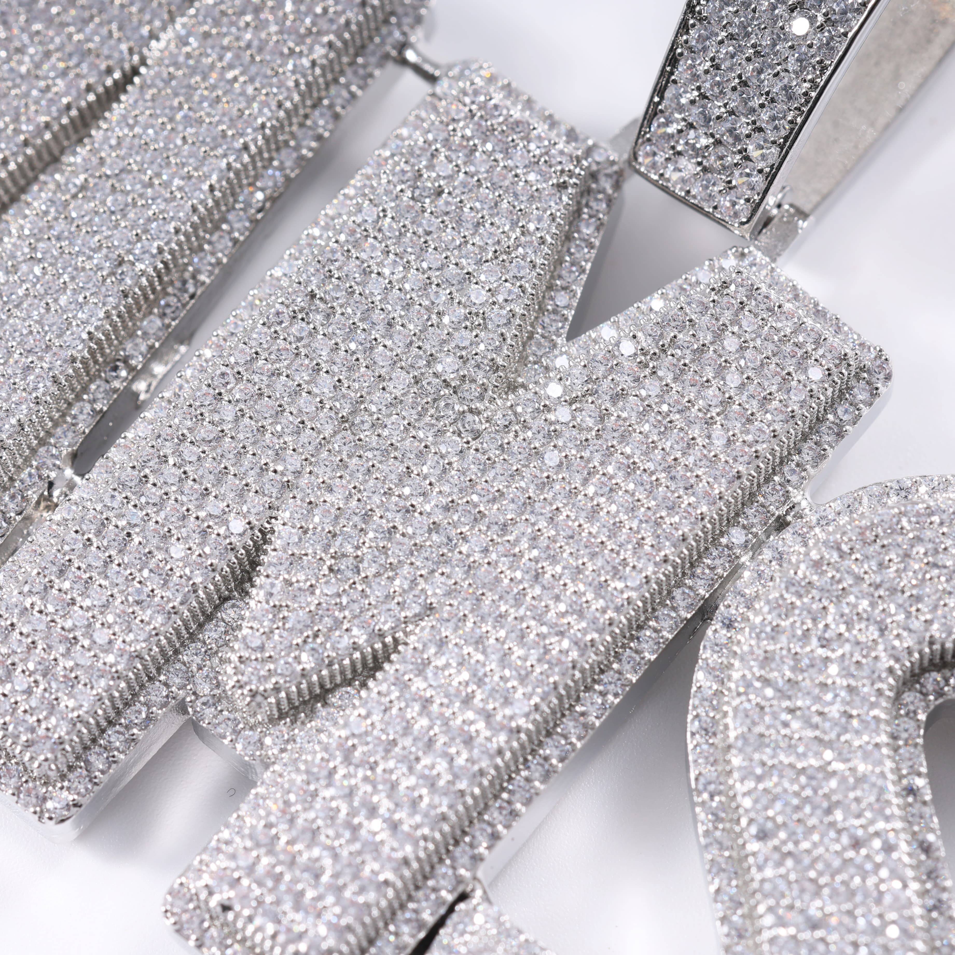 Custom Name 5A Moissanite Letter Pendant Necklace Sparkling Big Diamond Cuban Charm for Women and Men Fashion Chains Necklaces Designer