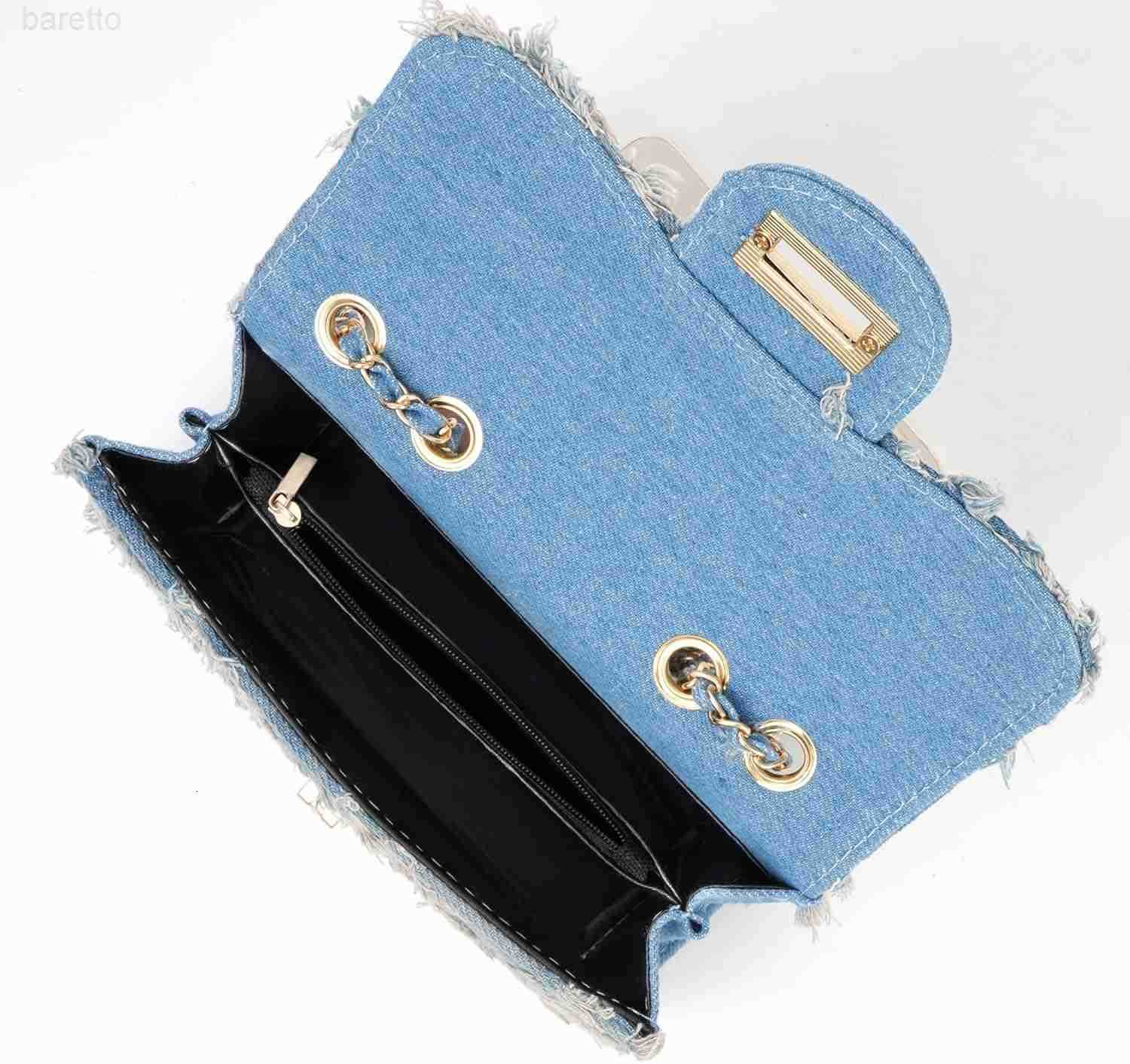 Women Denim Mini Bucket Shoulder Crossbody Bag Drawstring Quilted Distressed Tassel Barrel Shape Satchel Purse Z251016