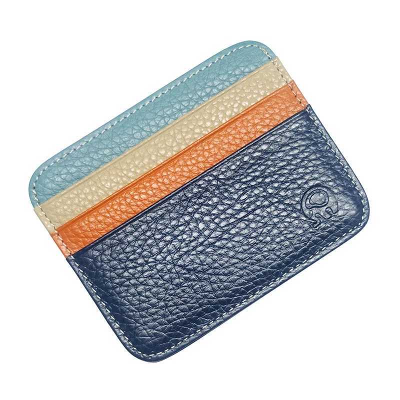 Genuine Leather Card Holder Thin Wallet for IDBankCredit Cards Compact Cash Bus Card Case RFID ProtectionW251017