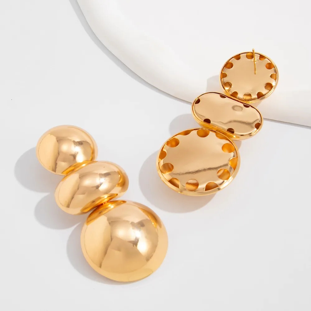 Retro Exaggerated Geometric Round Earrings for Women European American Style Large Earrings Party Travel Jewelry Gift 251016