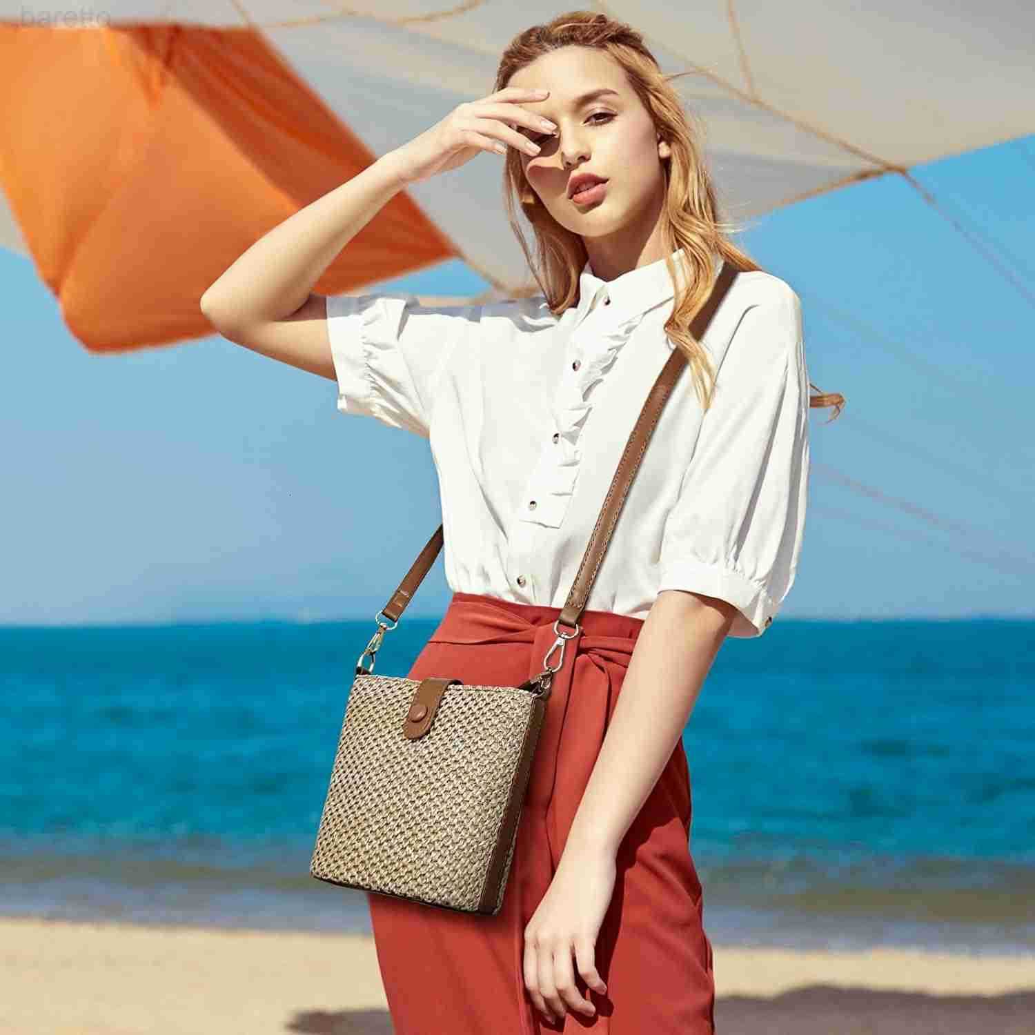 Straw Crossbody Bags for Women Fashion Rattan Shoulder Bag Boho Woven Bag Summer Straw Clutch Purse for Vacation Z251017