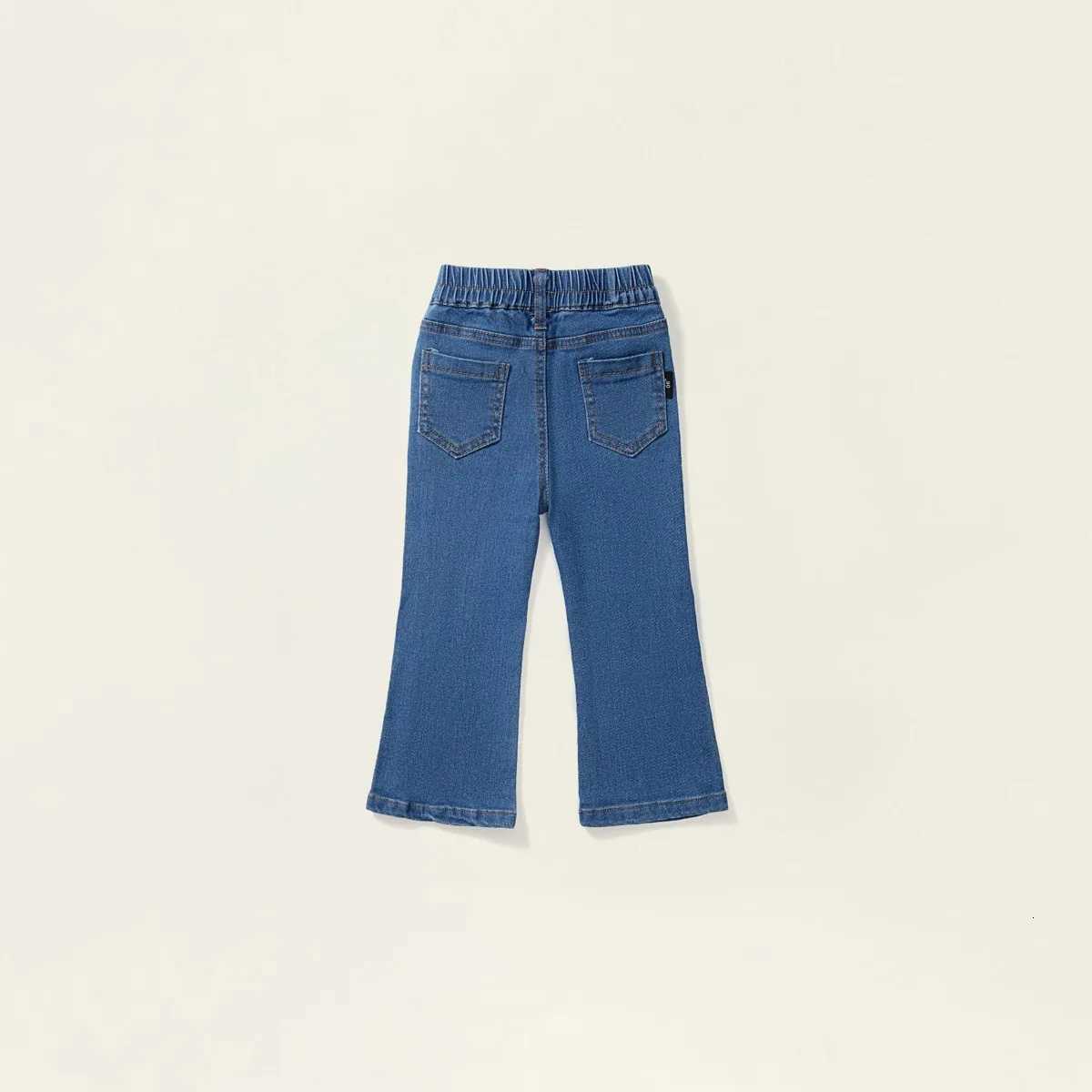 27Y Junior Girls Clothing Korean Childrens Clothes 2025 Baby Girl Cotton Flared Jeans Stylish Fit Versatile Casual TrouserT251017