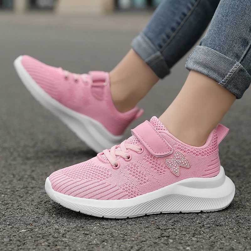 Kids Shoes Girls Casual Shoes Light Mesh Sport Soft Soled Outdoor Children Autumn Tenis Cute Cartoon Female Running SneakersT251017