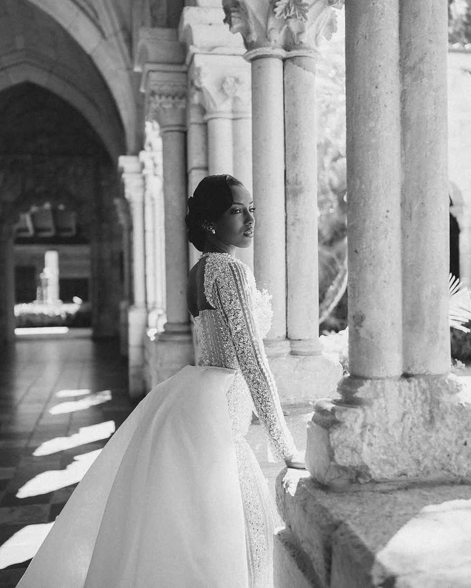 Classic Mermaid Wedding Dress V-Neck Bridal Gowns Shine Sequins Beads Bridal Dress 3D-Lace Vestina De Novia Plus Size Customized H252571