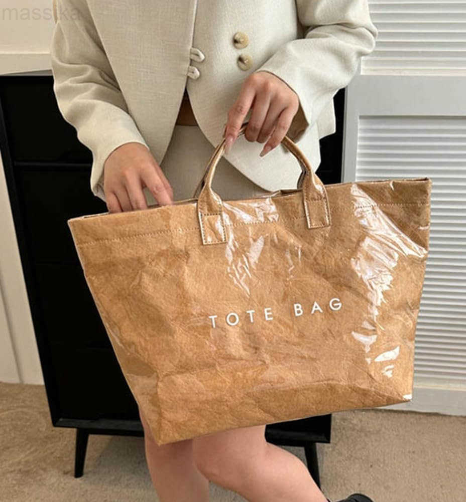 Womens PVC Tote Handbags Shoulder Bag Winter Fall Fashion Kraft Paper Tote Bag Y2K Large Shopping Bag M251017