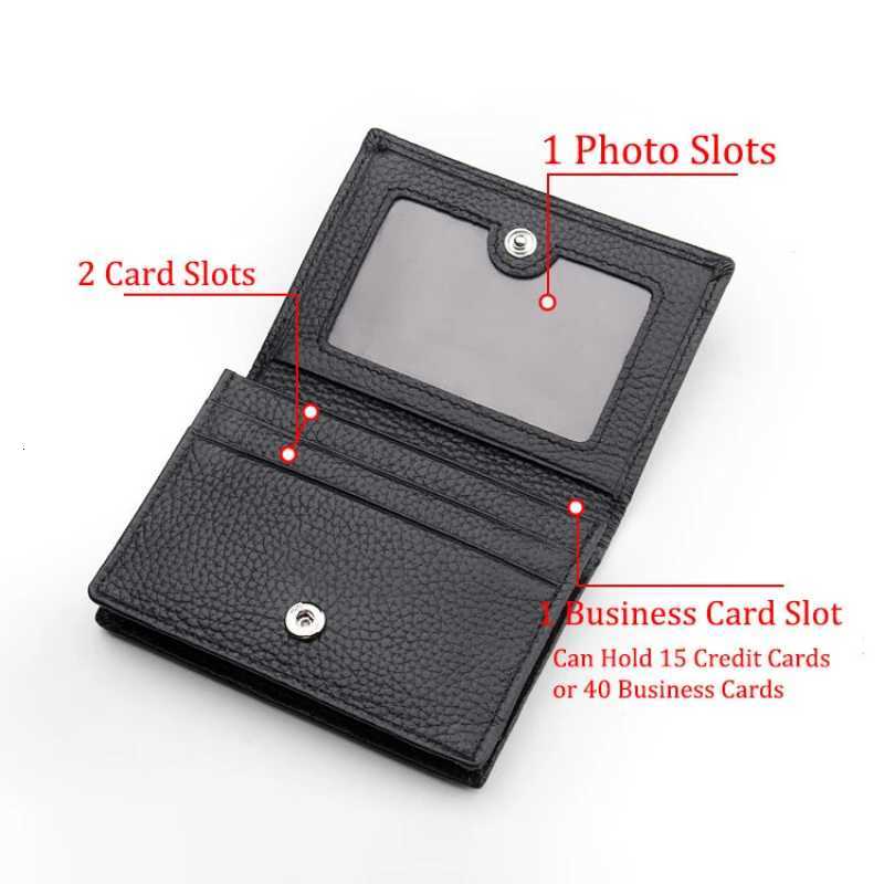NEW 2025 Genuine Leather Wallet Ultrathin Fold Unisex Purse Credit Card ID VIP Bank Slim Bag Simple Business Card HoldersW251017