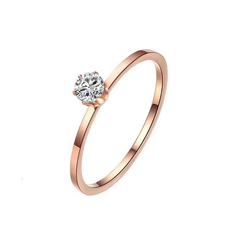 4mm Single CZ Stainless Steel Thin Ring Wedding Band for Women Girl Size 310W251017