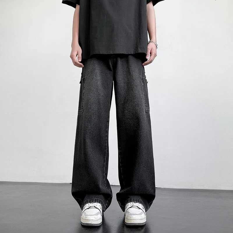 2025 1 Style Vintage Fashion Mens Casual Trendy Straight Wide Leg Washed Denim Trousers Male Cargo Jeans Pants Clothes1 Y251105