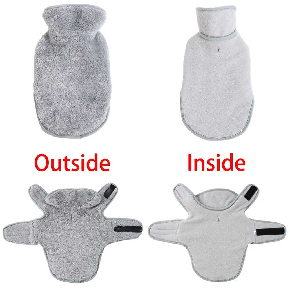 Reversible Dog Vest For Winter Warm Fleece Pet Coat For Small Large Dogs Cat Soft Big Dog Jacket With Leash Hole Labrador JacketW251017