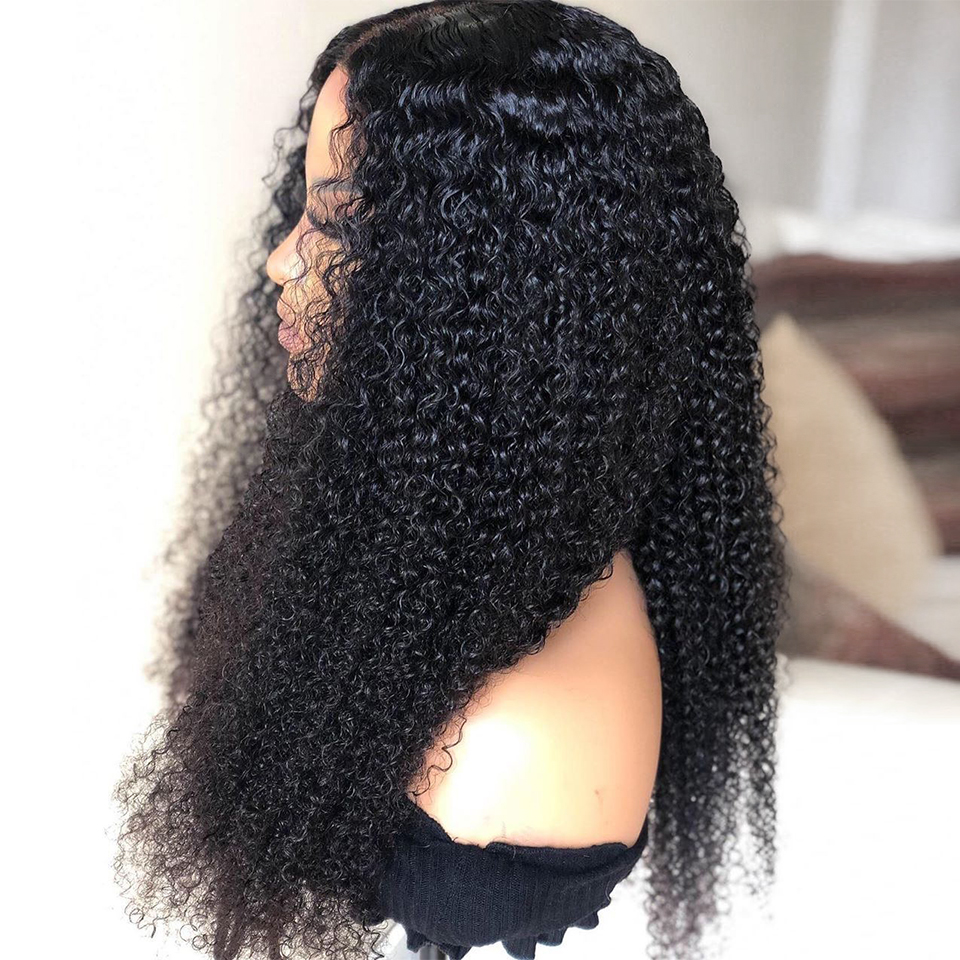 Afro Kinky Curly 4a 4b Full Lace Human Hair Wigs glueless with baby hair pre plucked 150% Density Cuticle Aligned Natural Hair Afro Wigs 16inch