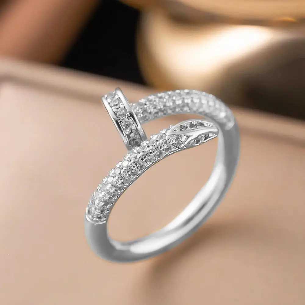 Women Adjustable Nail Ring Korean Fashion Punk Cubic Zirconia Ring Daily Simple Jewelry Z251017