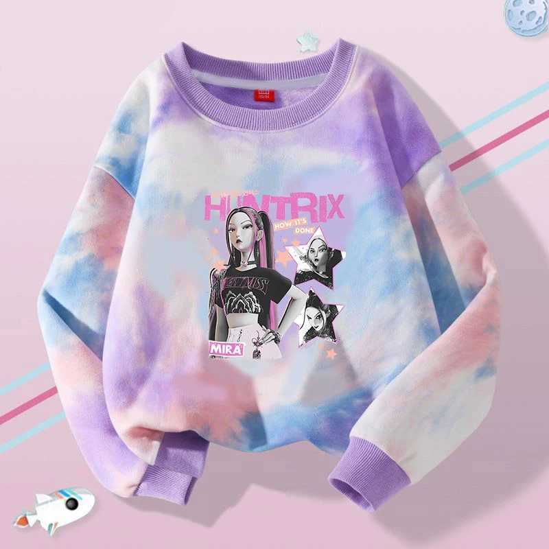 KPop Demon Hunters Hoodie Girl Anime Sweatshirt Autumn Winter Insulation Sweater Longsleeved Clothing Top Birthday Gift C251017