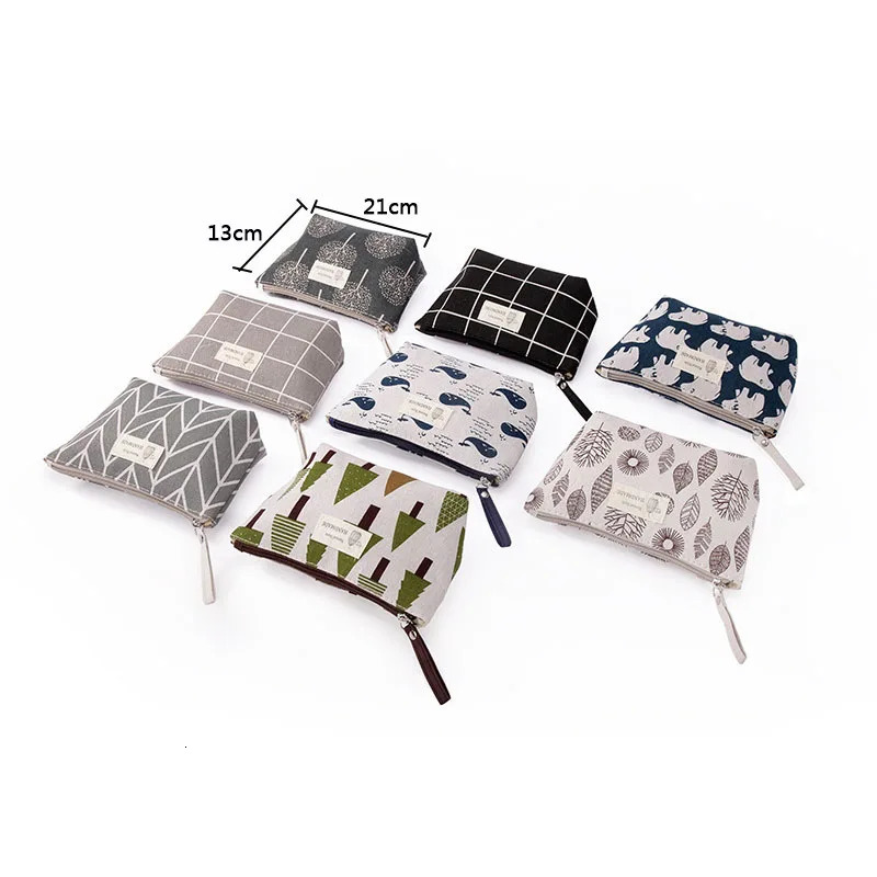 Women Travel Makeup Toiletry Bag Organizer Tree Animal Plant Print Cosmetic Bag Lady Pencil Case Makeup Bag Wash Bags Pouch Kit251011