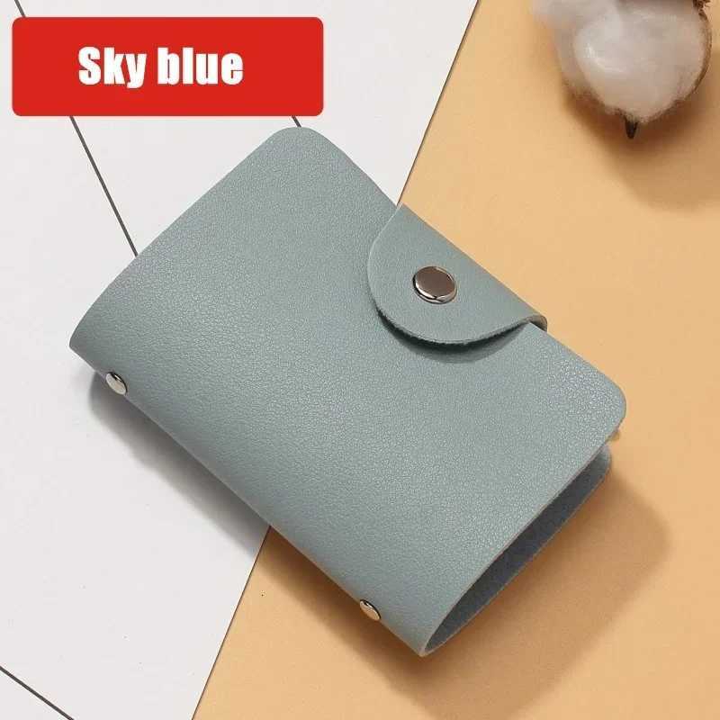 Business Card Holder Antitheft ID Credit Card Holder Fashion Womens 24 Cards Slim PU Leather Pocket Case Coin Purse WalletW251017