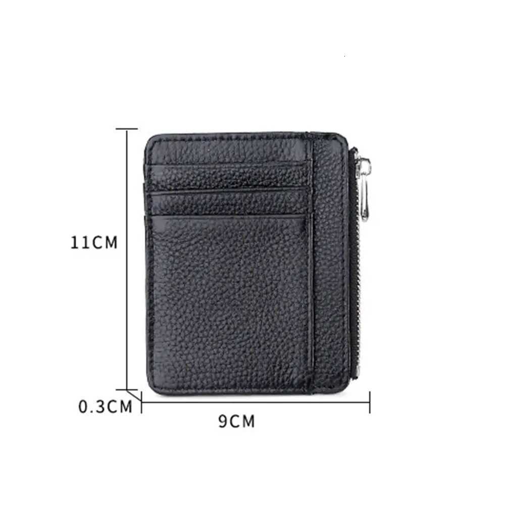 Multicard Slot Card Case Universal Genuine Leather Simple ID Package Ultra Thin Card Holder Men WomenW251017