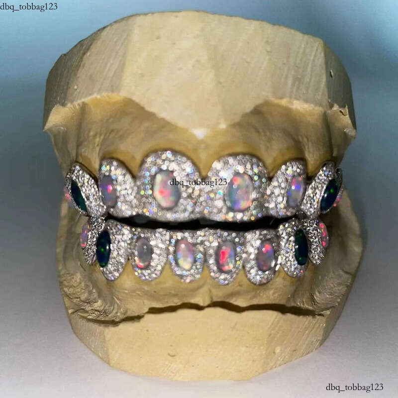 Sparkle Custom Made Hip Hop Iced Out Sterg Sier grills gold Jewelry zigzag setting VVS Moissanite Teeth Mouth Grillz aaa