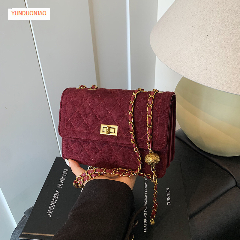 Retro style women's shoulder bag autumn and winter new designer bag luxury handbag small square bag quilted chain bag texture commuting crossbody