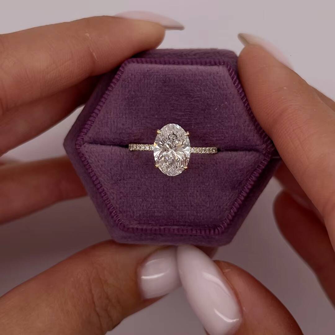 IGI Certified Lab Diamond Rings 925 Silver 14k 18k Solid Gold Rings Lab Grown Diamond Engagement Ring for Women Fashion Jewelry