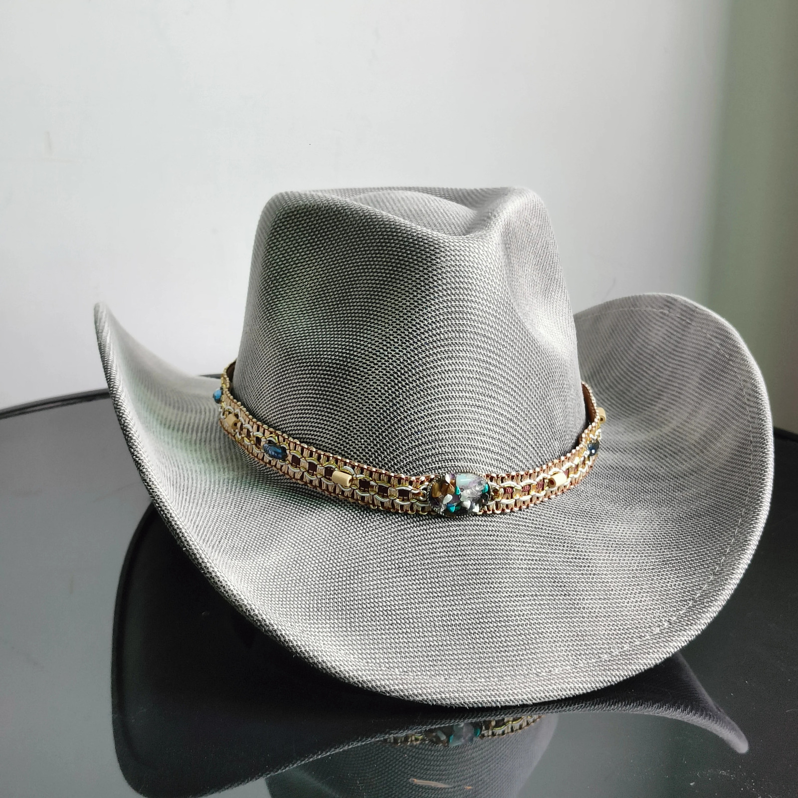 Faux Leather Western Cowboy Hats Men Women retro cowboy hats big brim cowgirl hat knight hat men chapeau 251015