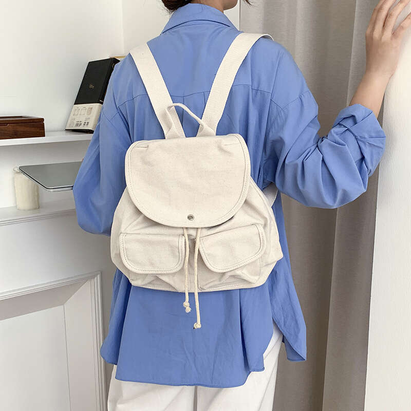 Harajuku Canvas For Women New Korean And Japanese Style Large Capacity Casual Student School Bag Simple Outdoor Backpack B5