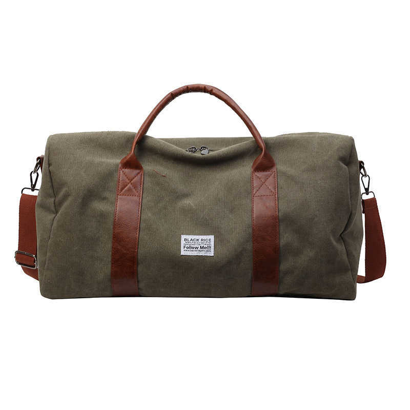 Short distance travel luggage storage bag for women, single shoulder large capacity canvas lightweight travel bag, sports and fitness bag for men 2504