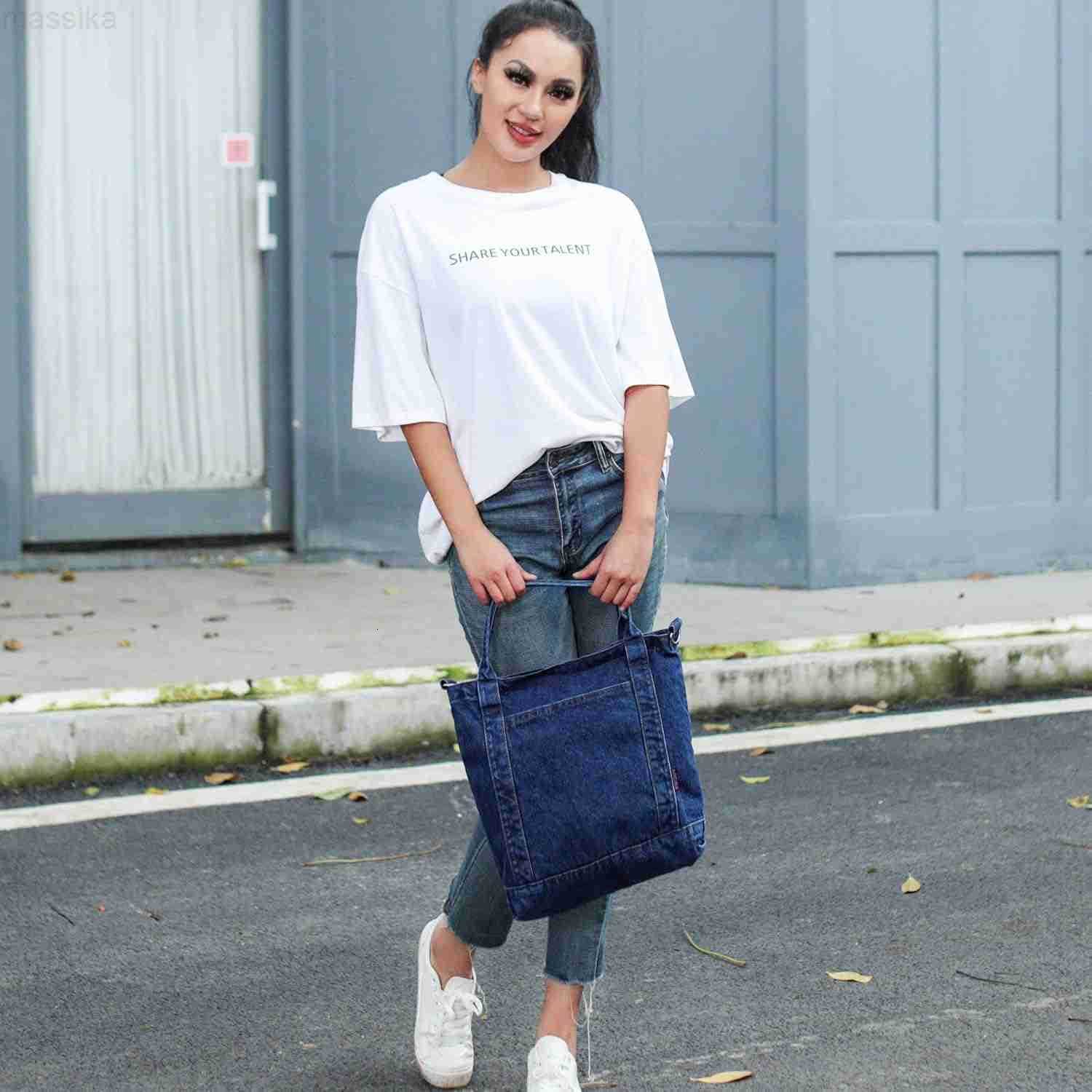 Denim Purse Jean Tote Bag for Women Crossbody Shoulder Weekend Bags Denim Purses and Handbags for Women M251017