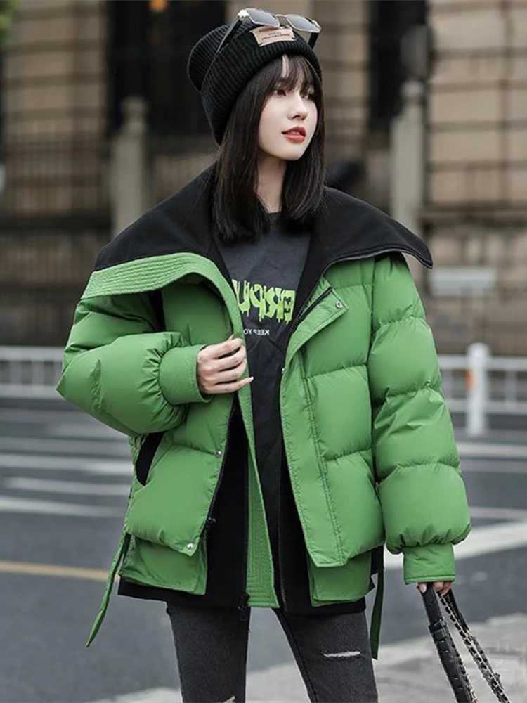 AmaxE 2024 Winter Snow Clothes Women Fashion Loose Warm Duck Down Jackets Ladies Casual Thicken Parkas Classic Coats W251016