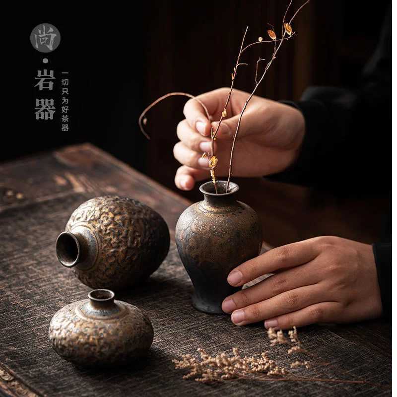 Creative Ceramic Dry Flower Vase Flower Arrangement Living Room Coarse Pottery Table Decoration Vases for Flowers C251017