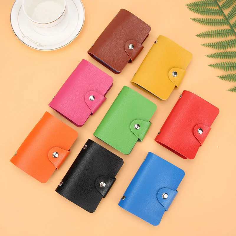 1PCS PU leather soft card holder color multicard holder male and female bank card holder simple travel solid color small giftW251017